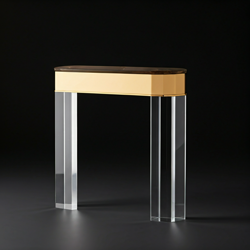Commercial fixture with acrylic legs and polished surfaces